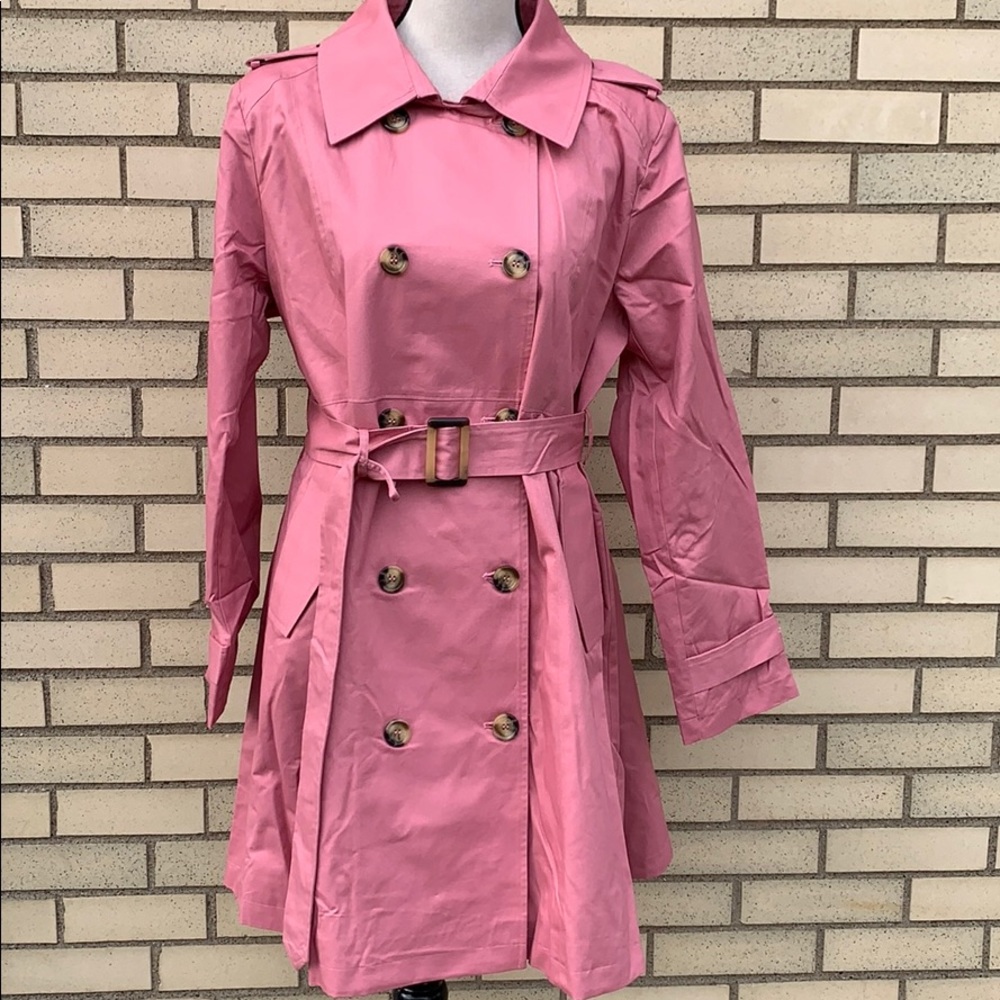 🎉2X HOST PICK🎉ROSE DOUBLE BREASTED TRENCH COAT - Picture 3 of 8